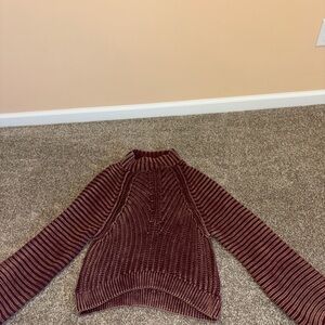 Free People Maroon Cowl Neck Sweater